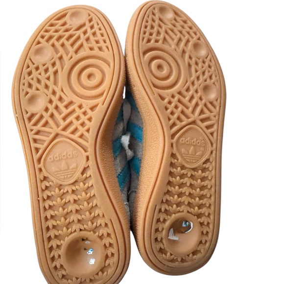 Adidas Handball Skezial Sneakers Kids 3.5Y Retro 70s Sporty Grey Teal Lace Up - Picture 8 of 10